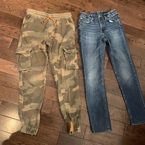 2 pairs of boys pants.  Both Zara.